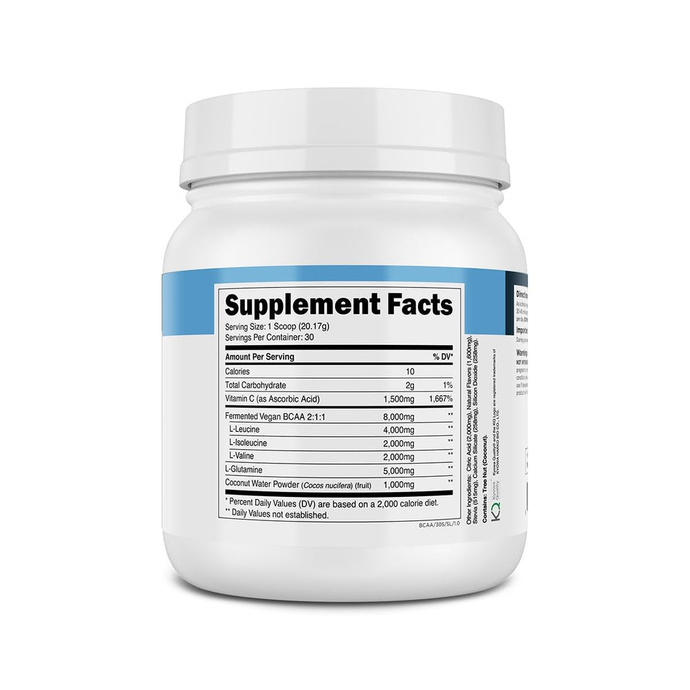 Transparent Labs BCAA Glutamine strawberry lemonade flavor label closeup