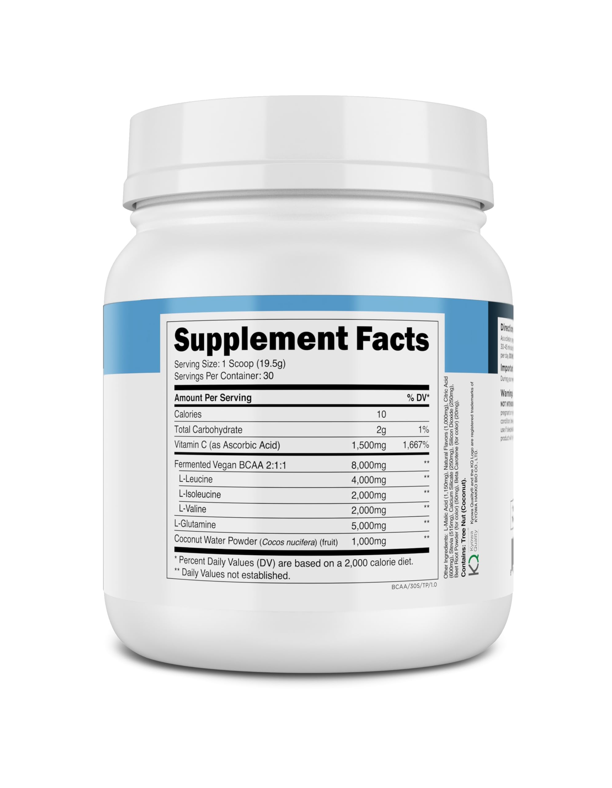 Transparent Labs BCAA Glutamine tropical punch powder close-up