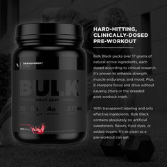 Energy boost shot from Transparent Labs Bulk Black during a workout