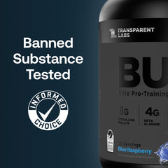 Transparent Labs Bulk Black label closeup highlights a transparent formula with no artificial additives.