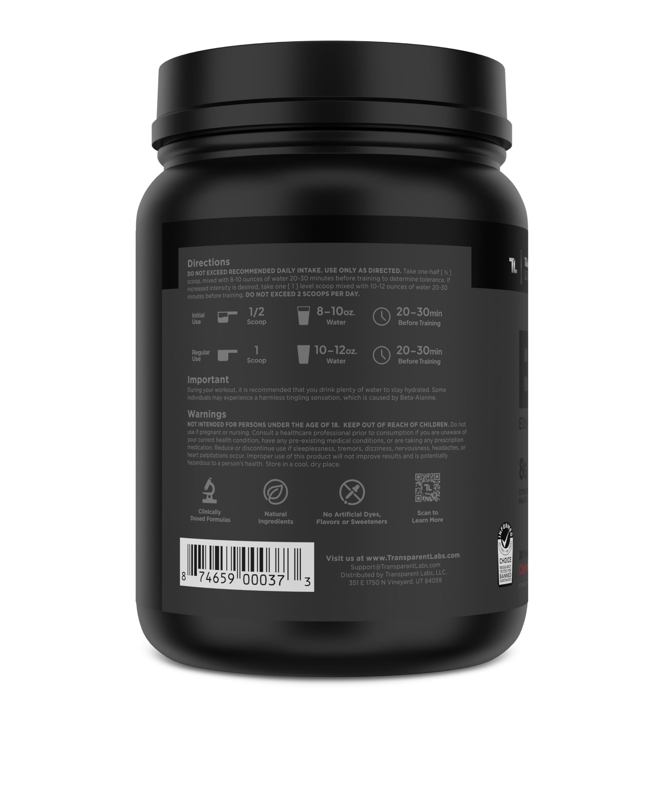 Transparent Labs Bulk Black label highlights clean, transparent formula