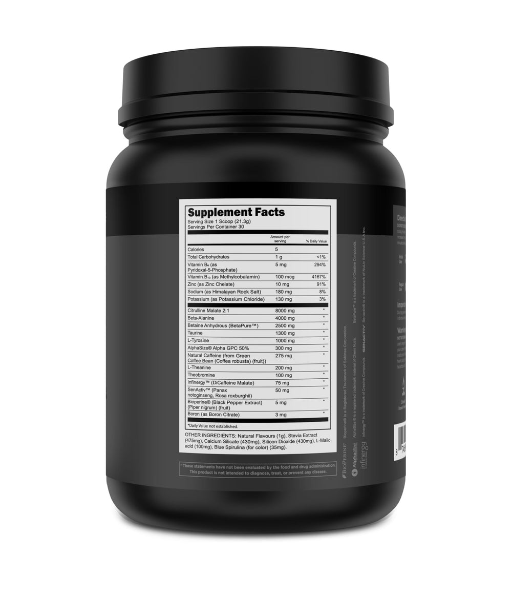 Scoop and label of Bulk Black showcasing natural sweetening