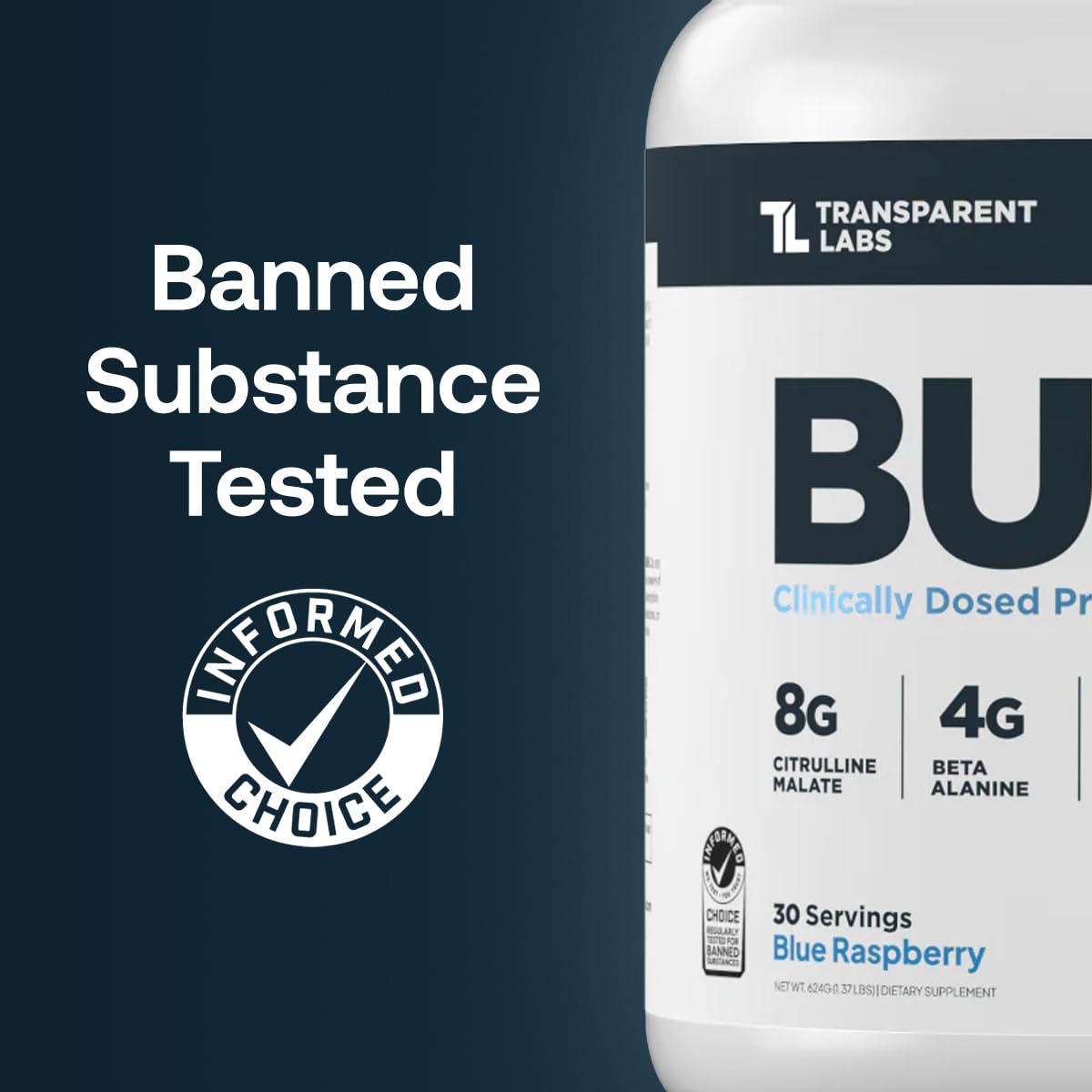 Transparent Labs Bulk Pre-Workout label close-up showing transparent formula