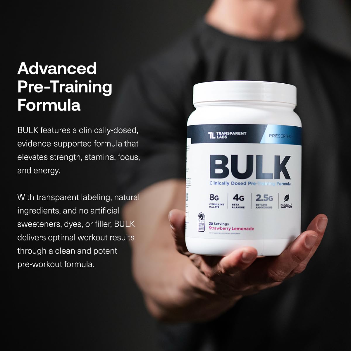 Scoop dispensing Bulk Pre-Workout for precise servings