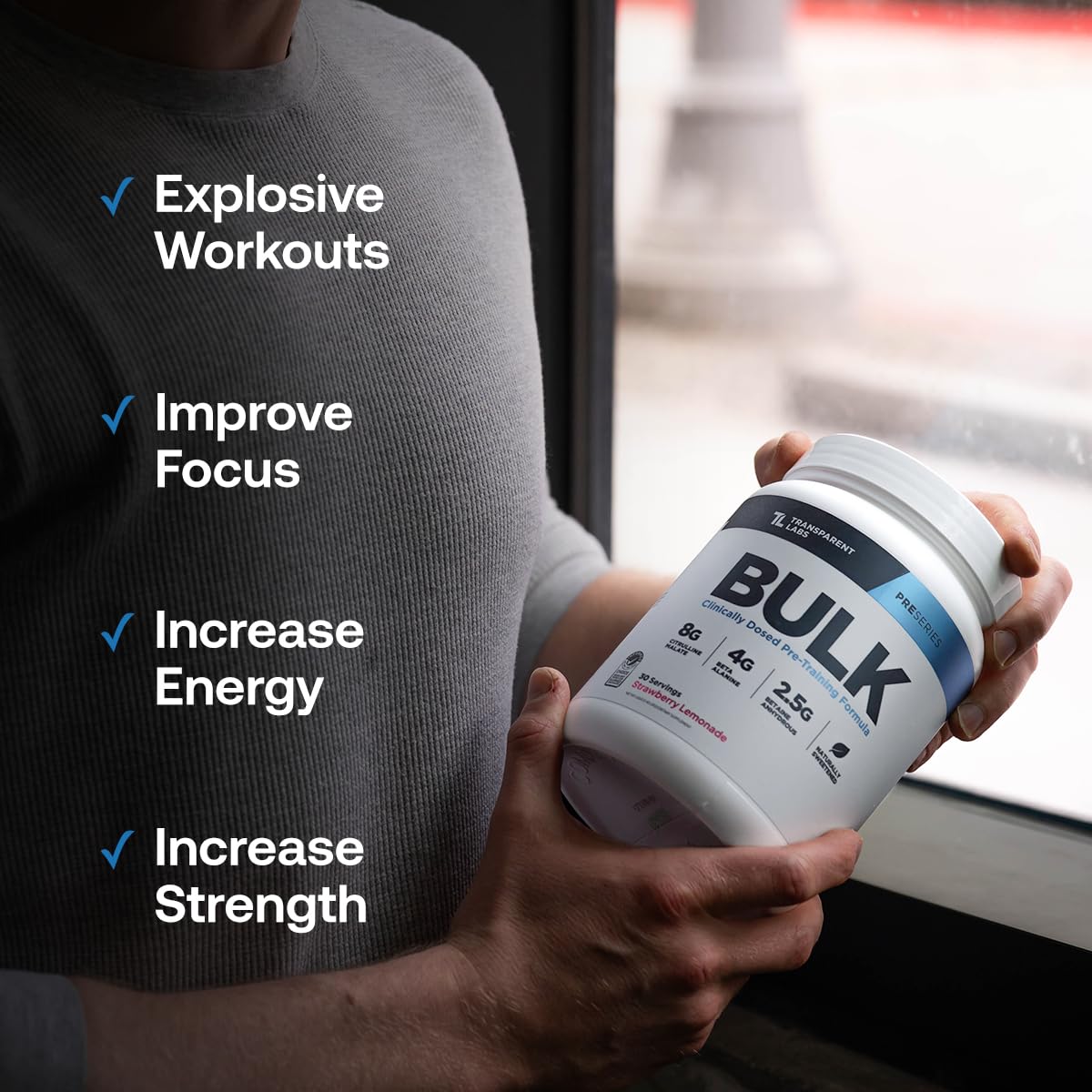Shaker with Bulk Pre-Workout ready for training