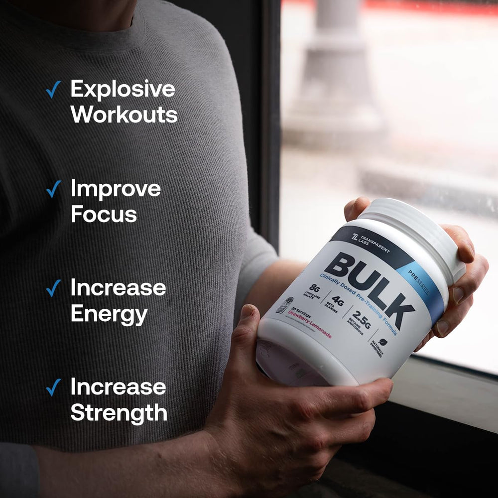 Shaker with Bulk Pre-Workout ready for training