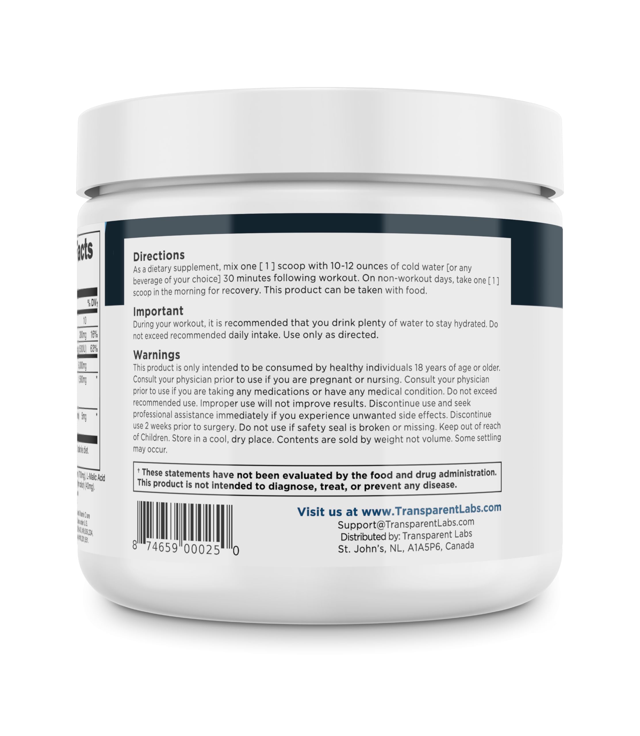 Transparent Labs Creatine HMB certifications icons emphasize safety and quality.