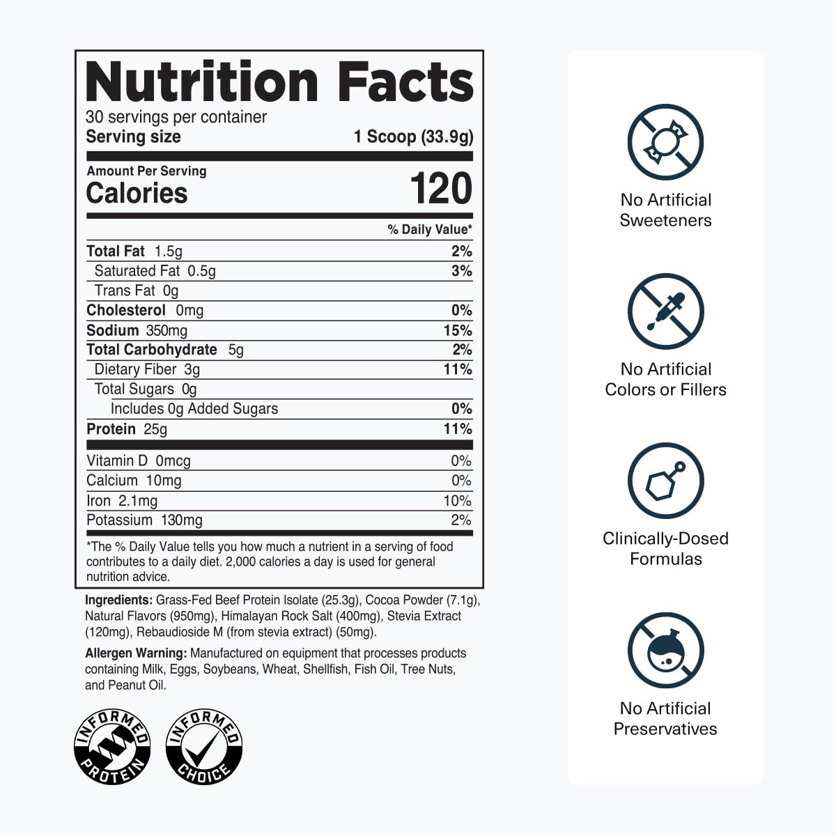 Transparent Labs dairy-free bottle close-up emphasizes clean ingredients and allergen-friendly profile.