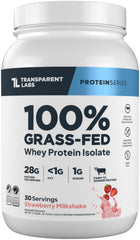 Transparent Labs grass-fed whey protein isolate bottle with natural flavor label for clean protein
