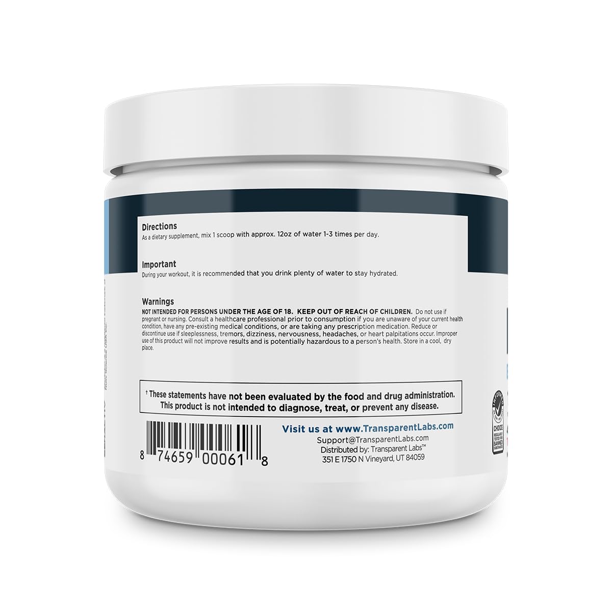 Transparent Labs Hydrate setup on table supports post-workout hydration.
