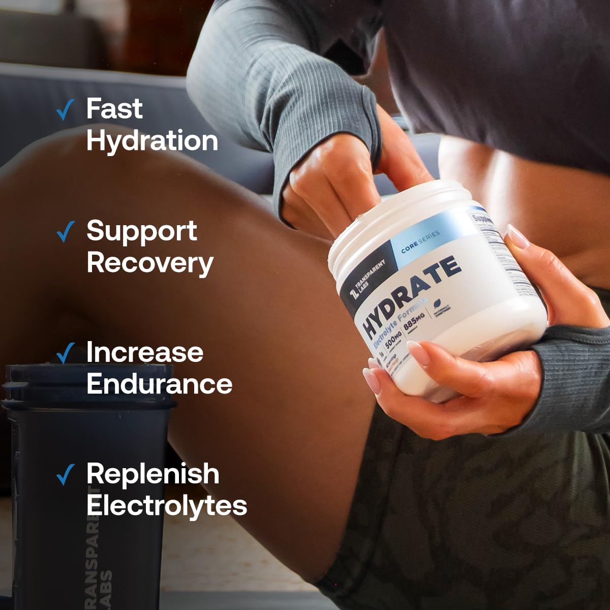 Taurine and Senactiv in Transparent Labs Hydrate blend for potential performance support