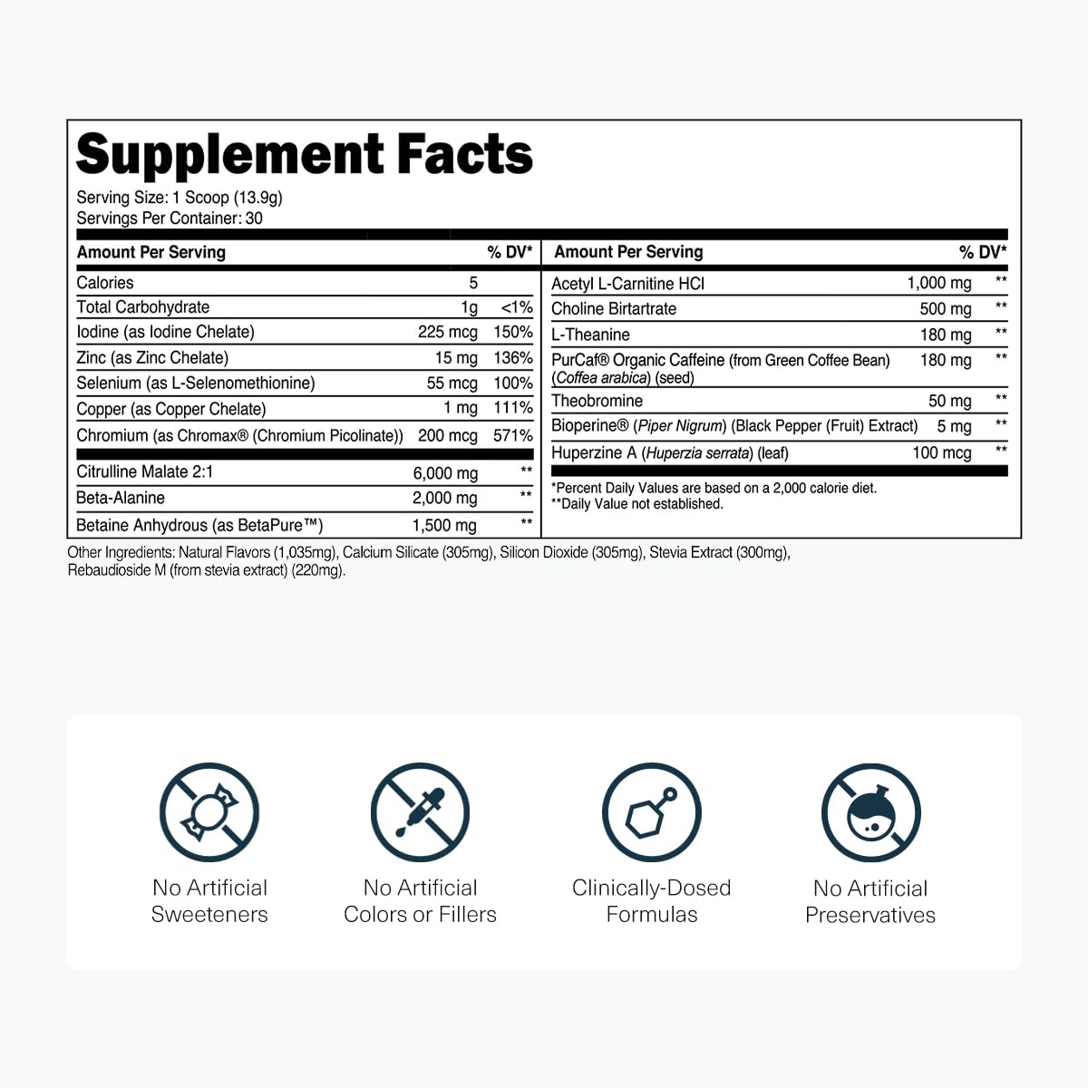 Transparent Labs Lean Pre-Workout blue raspberry tin close-up highlights premium formula.