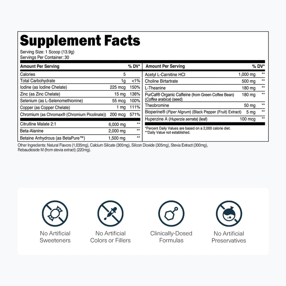 Transparent Labs Lean Pre-Workout blue raspberry tin close-up highlights premium formula.