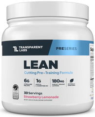 Transparent Labs Lean Pre-Workout bottle pours to kick off a focused training session.