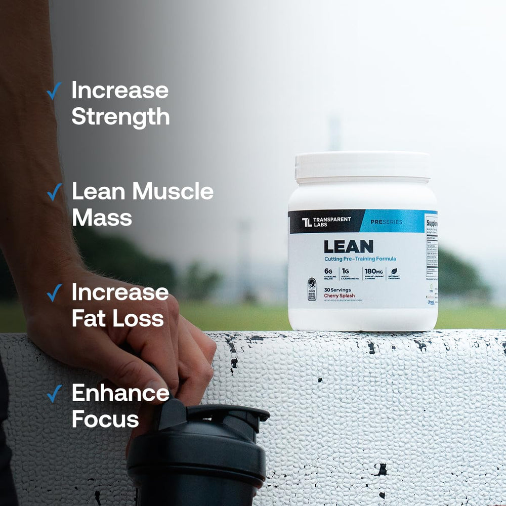 Transparent Labs Lean Pre-Workout measuring spoon illustrating precise dosing.