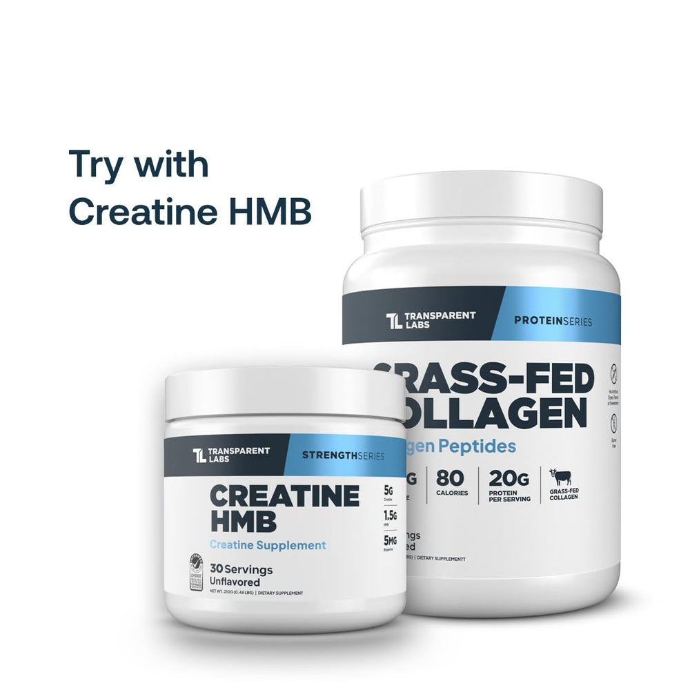 Transparent Labs collagen peptides for skin, joints, hair, and nails—visible benefits.