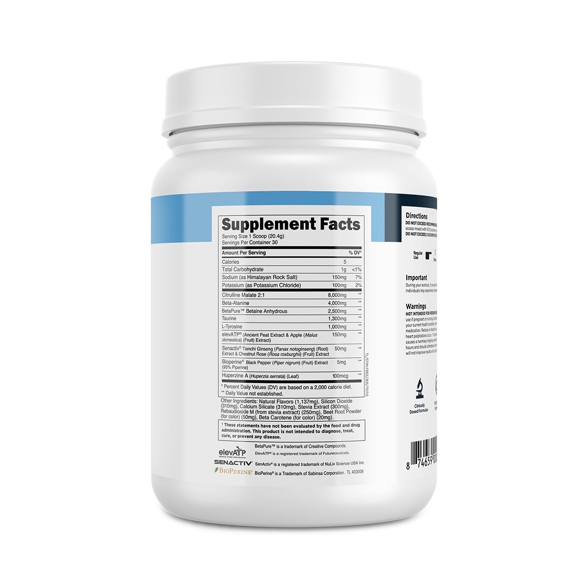 Transparent Labs Stim-Free Pre-Workout Tropical Punch container on a colorful flat lay.