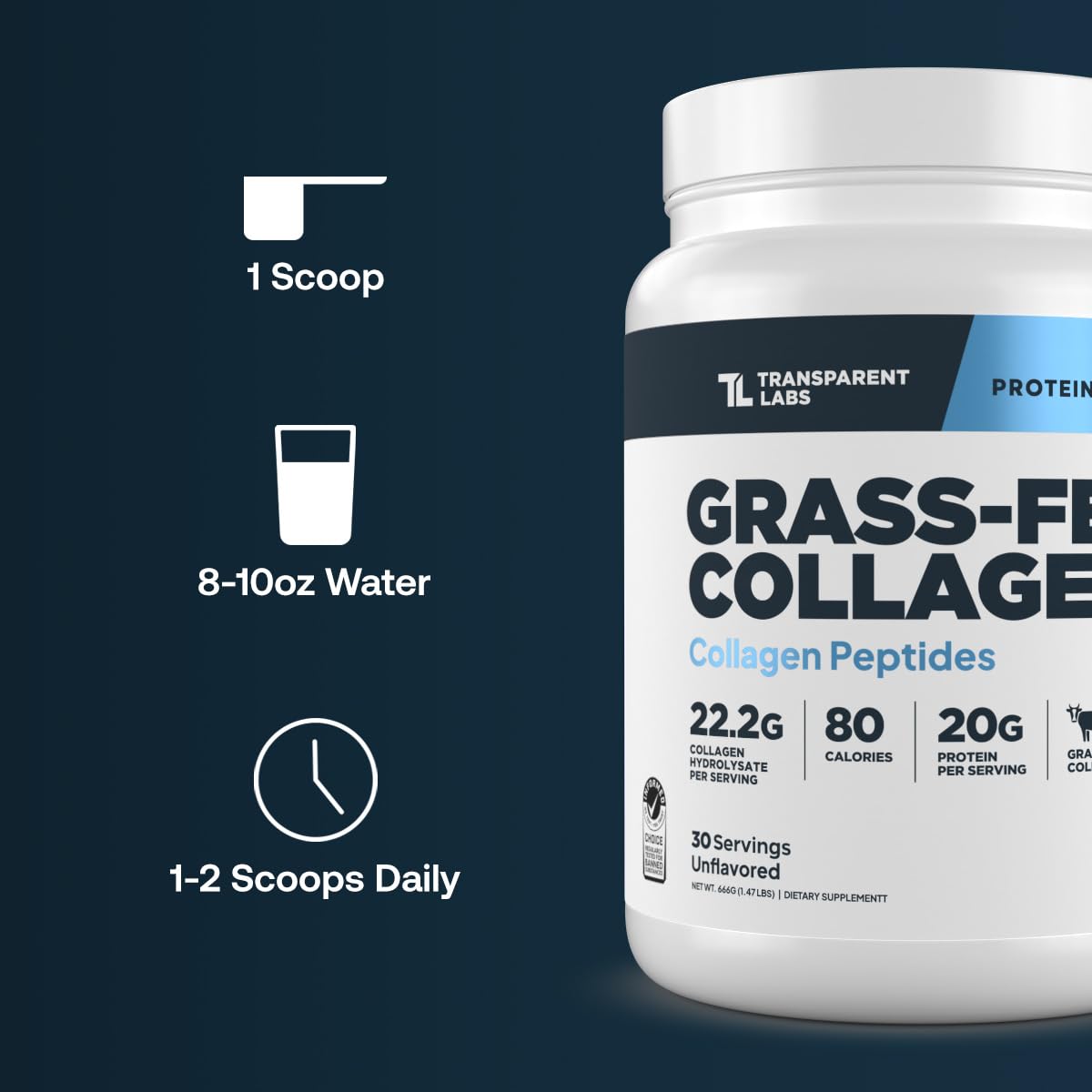 Transparent Labs third-party testing logo on packaging signals purity and high-quality ingredients.