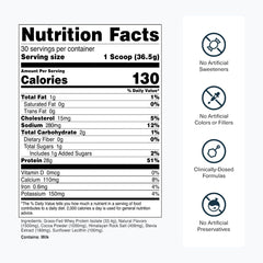 Close-up of Transparent Labs label highlighting naturally flavored formula.