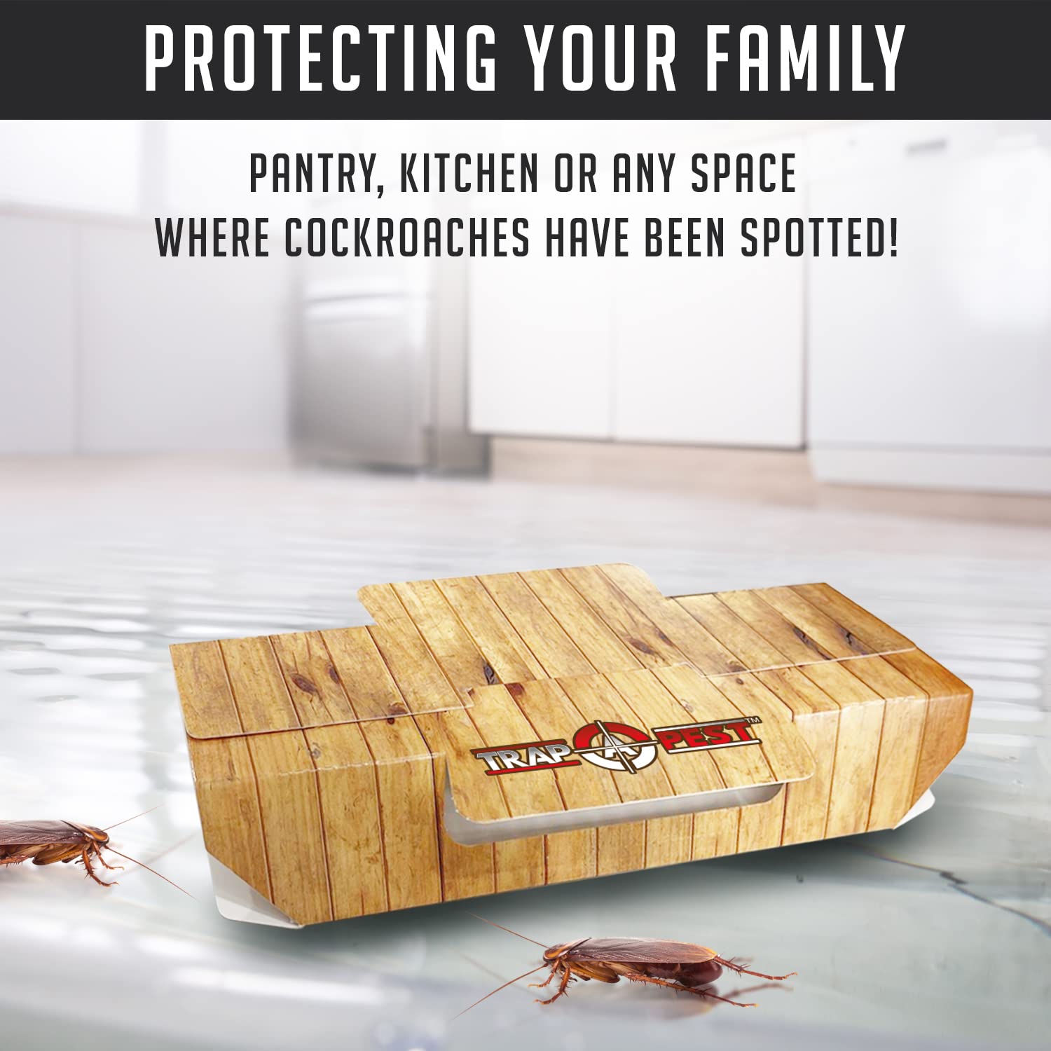 TRAP A PEST roach trap indoor sticky 18-pack bait pouch inside for effective lure.