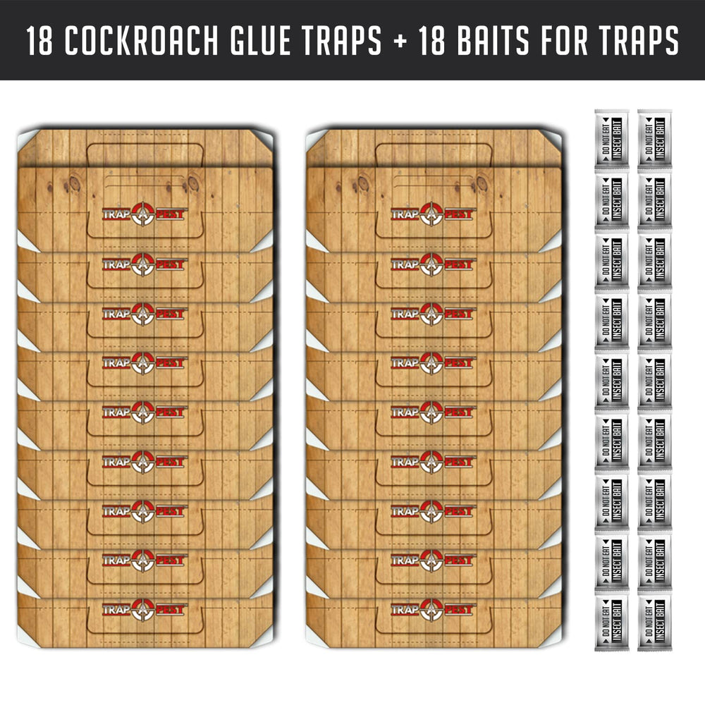 TRAP A PEST roach trap indoor sticky 18-pack side packaging for discreet placement.