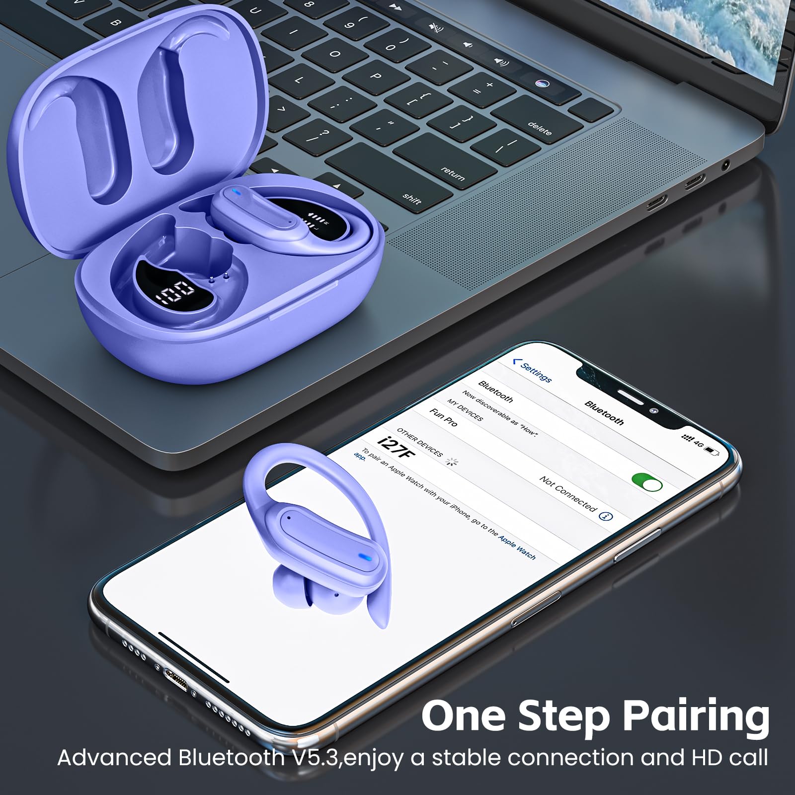 TRAUSI wireless earbuds touch controls for hands-free music and calls