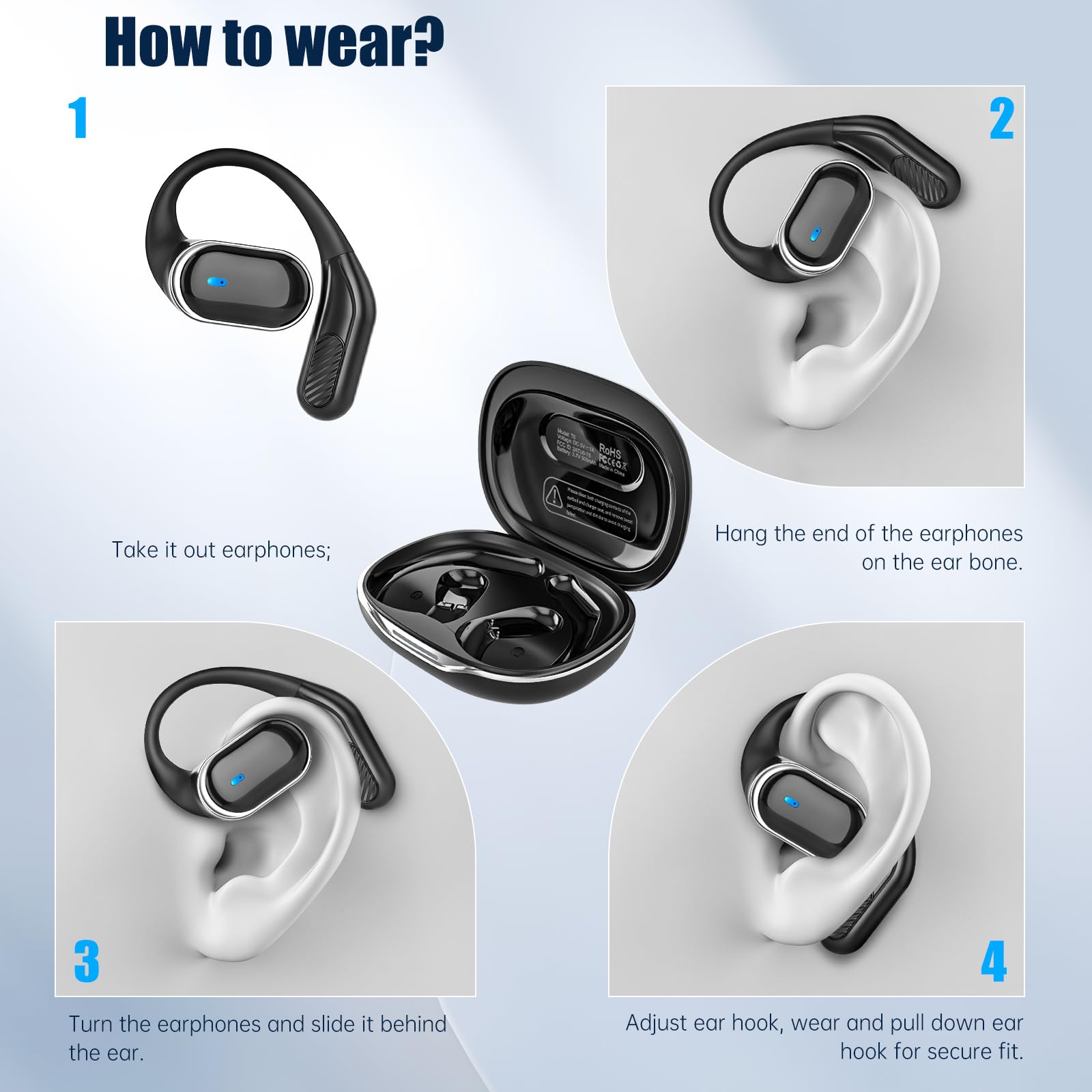 TRAUSI Active-Fit Open-Ear Design for secure, comfortable wear.