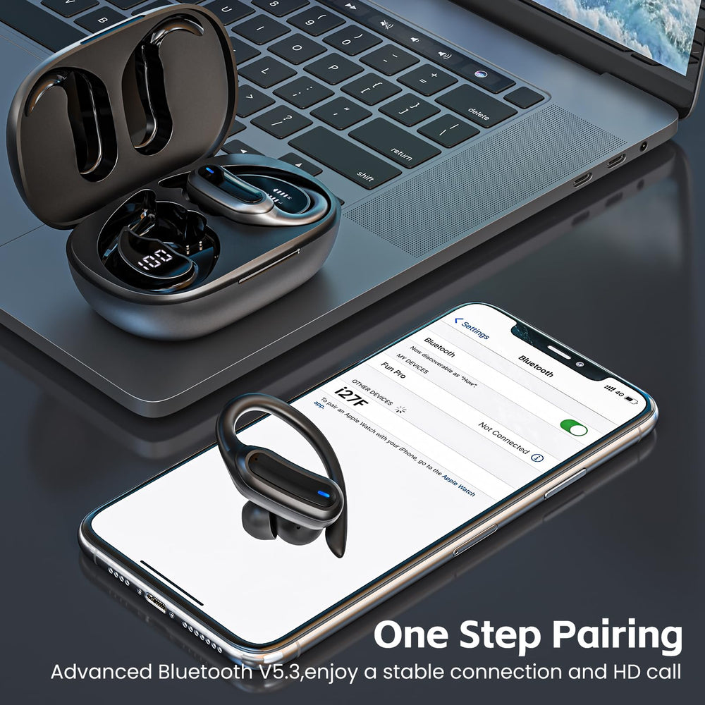 TRAUSI wireless earbuds offer 10-minute charge delivering hours of playback.