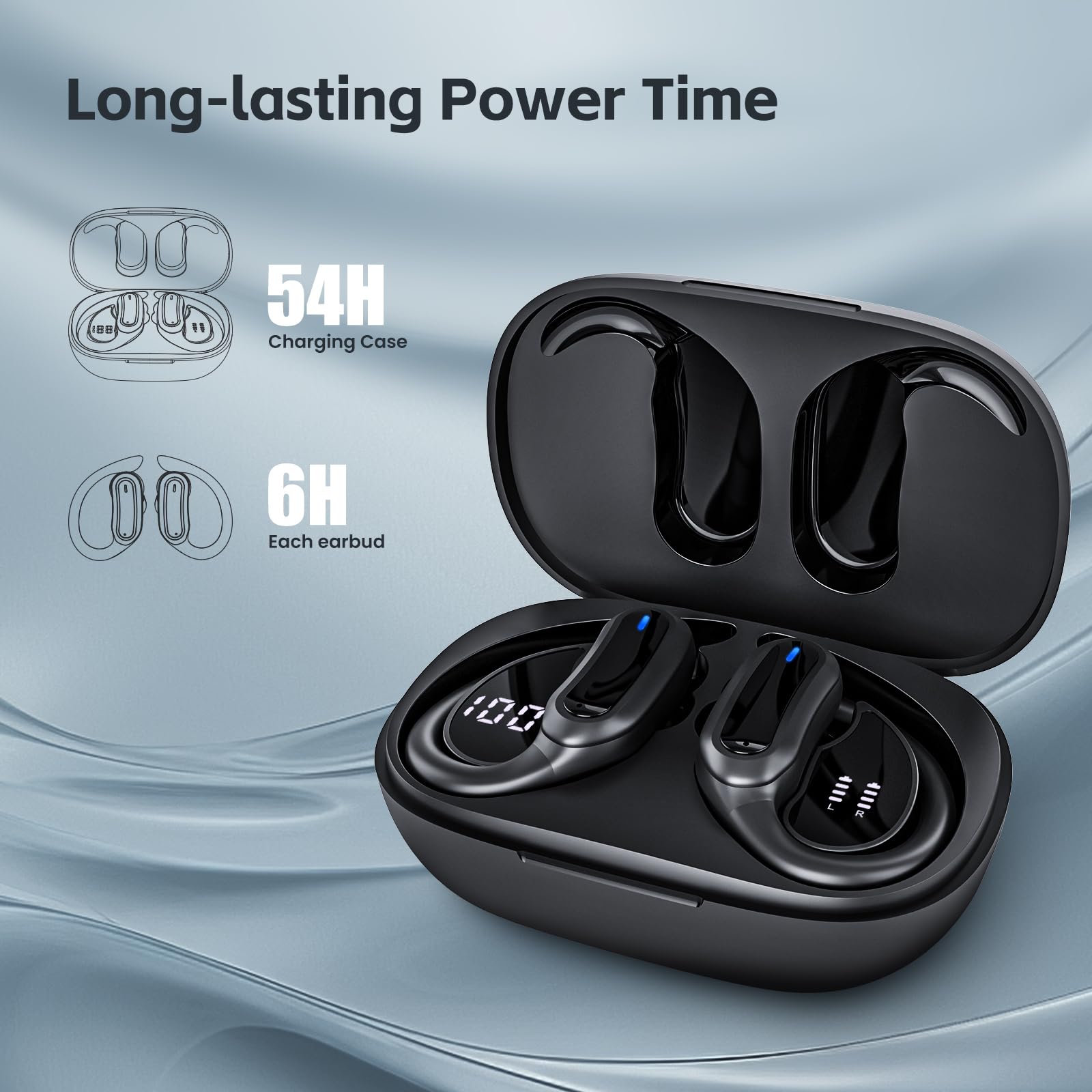 TRAUSI earbuds IPX7 waterproof design withstands sweat and rain during workouts.