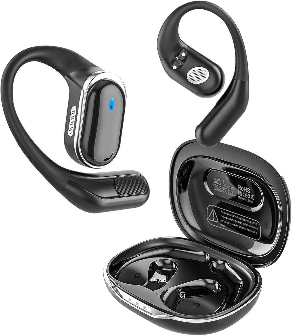 TRAUSI Open-Ear Wireless Earbuds secured fit during workouts for active training.