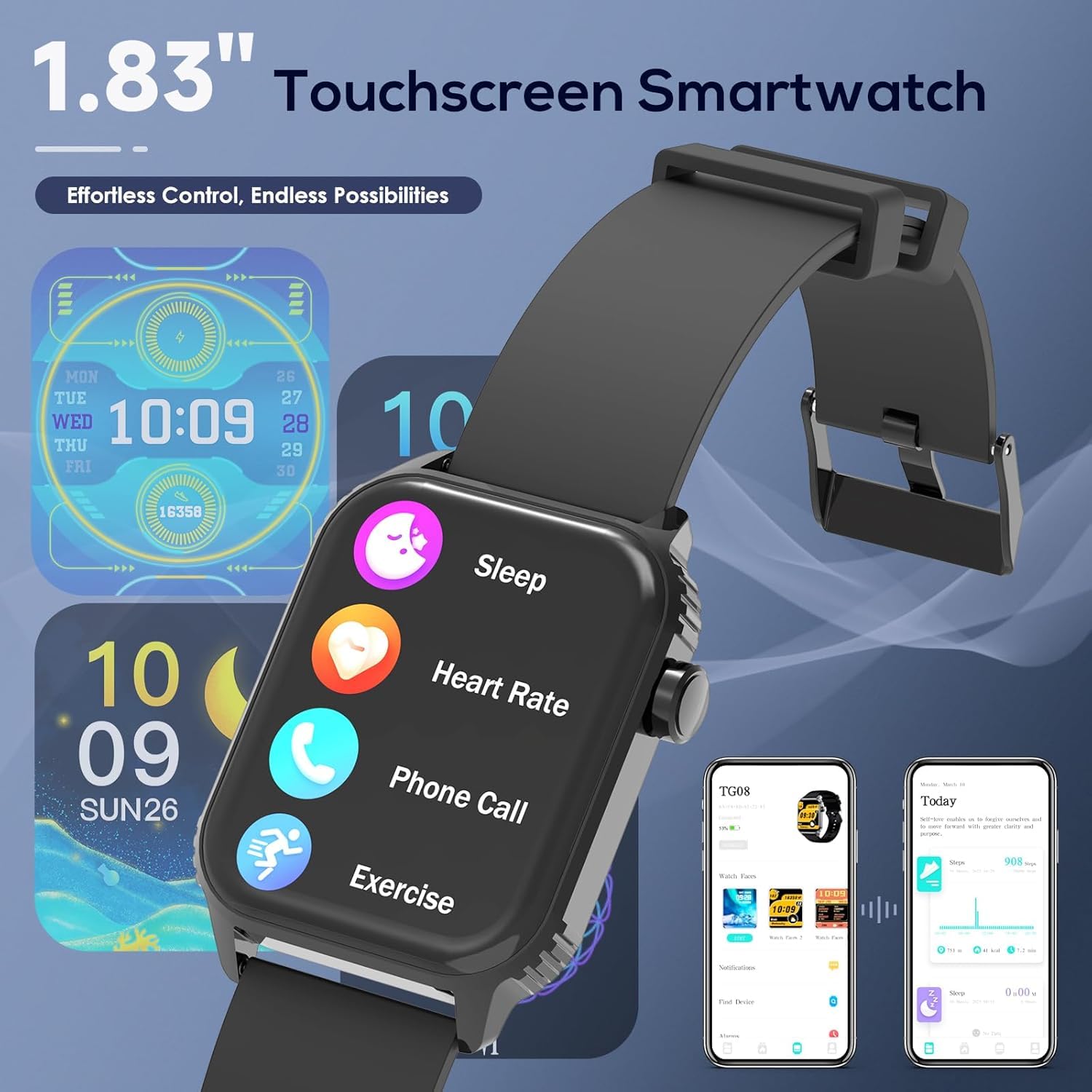 TRAUSI Smartwatch supports 120 sports modes to track a wide range of activities.