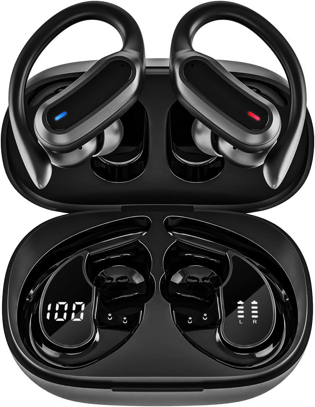 TRAUSI wireless earbuds in the charging case showcase easy on-the-go charging.