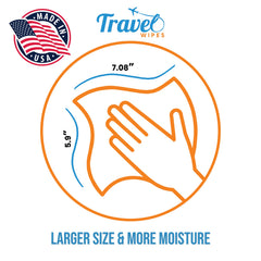 Travel Wipes 70% isopropyl alcohol formula for fast sanitizing