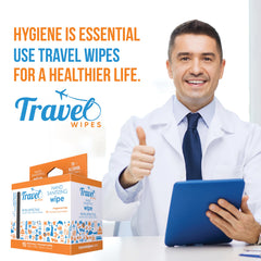 Travel Wipes fragrance-free formula keeps hands clean without strong scents