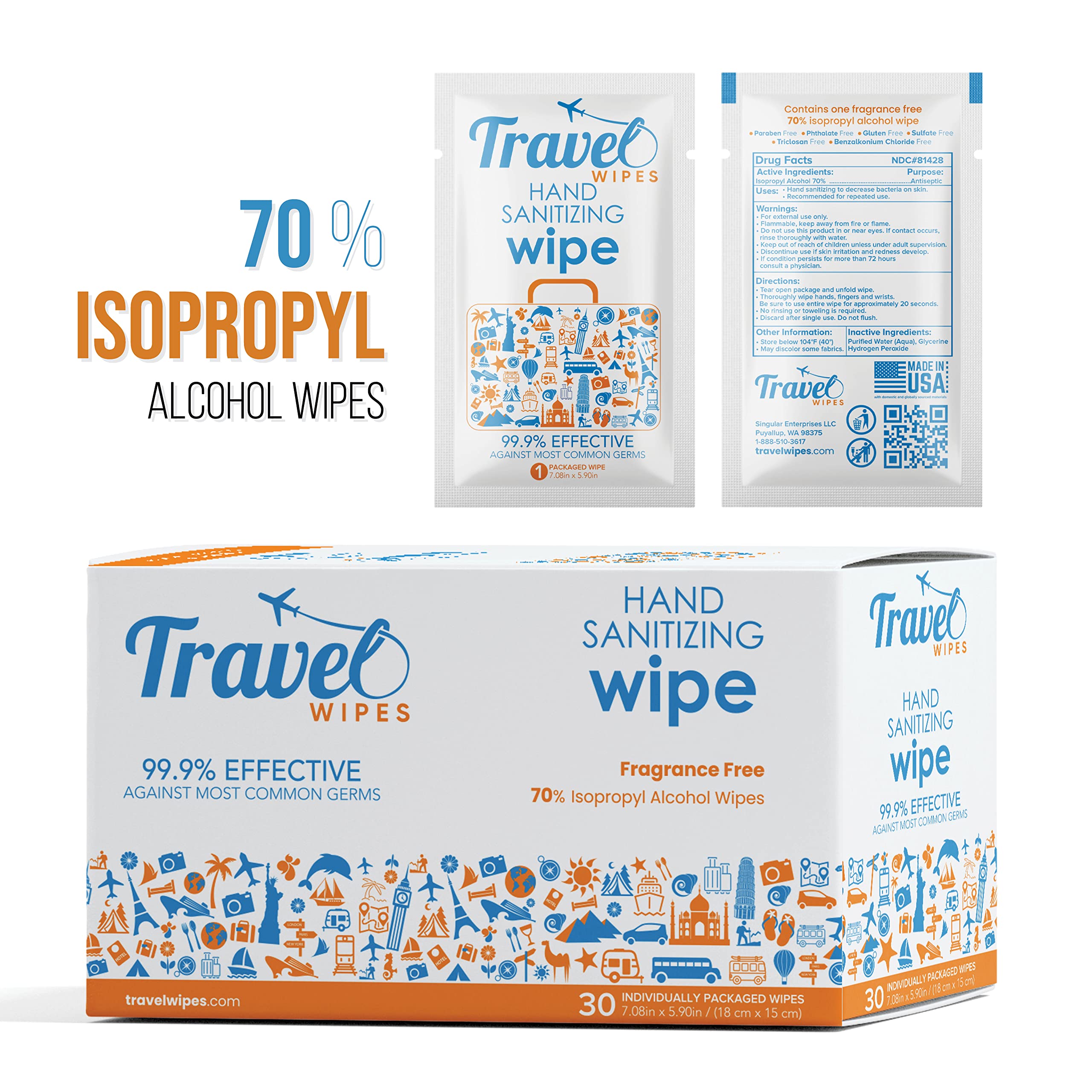 Travel Wipes individually wrapped wipes for convenient travel hygiene