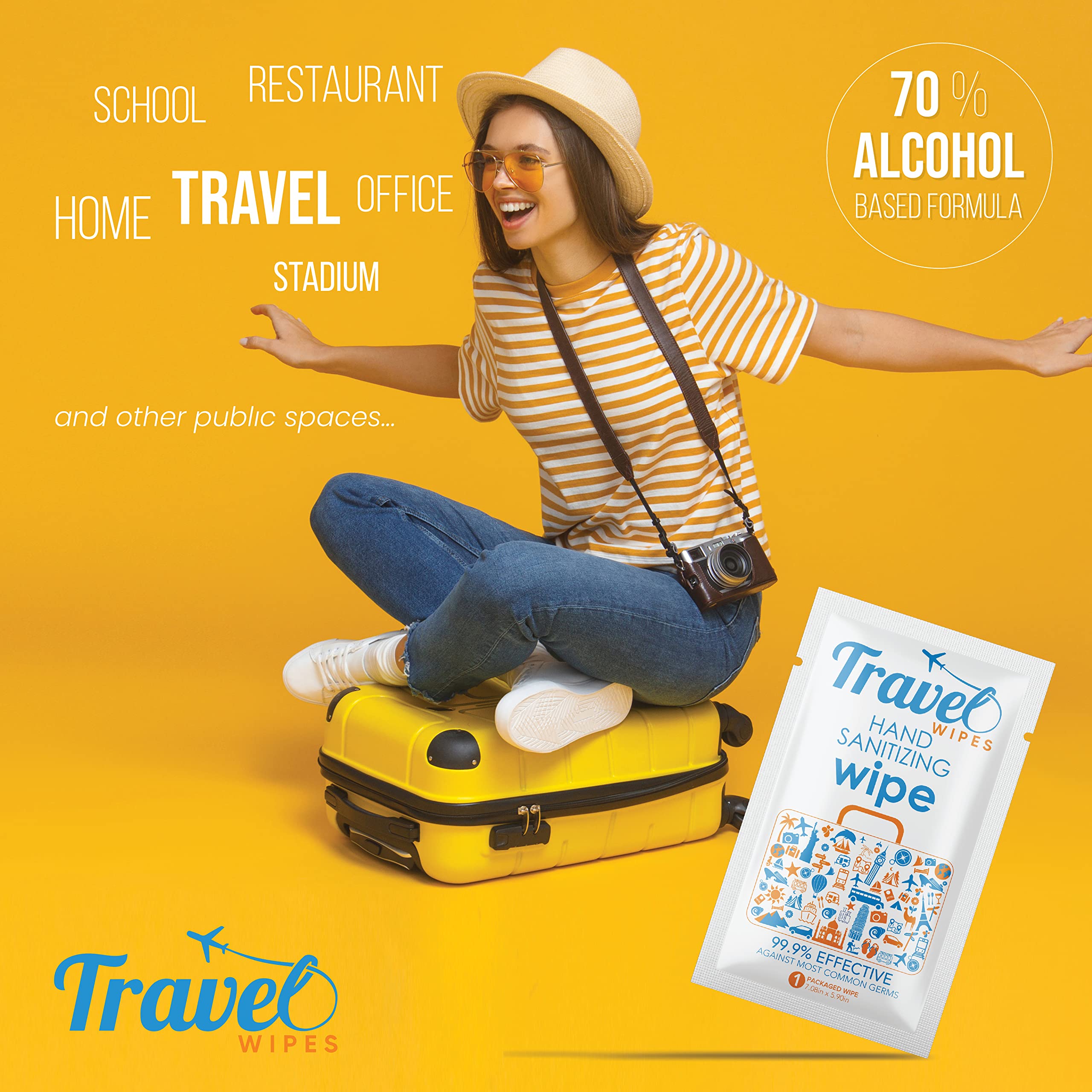 Travel Wipes no residue after use keeps hands clean and dry