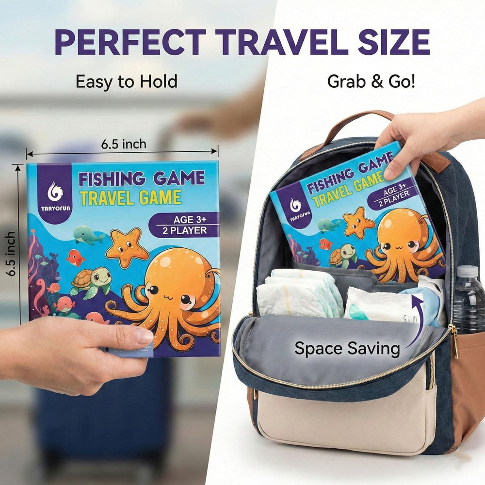 Travofun compact travel toy fits in a diaper bag or backpack.