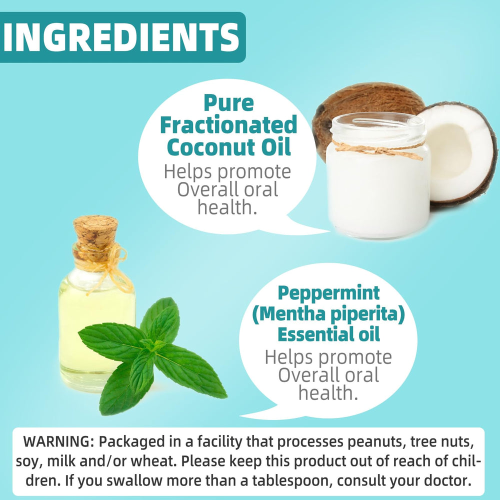 TRCSNCGP peppermint coconut oil pull cup for easy rinsing after use.