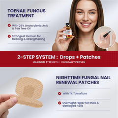 Treatonic patch applied to nail during care routine.