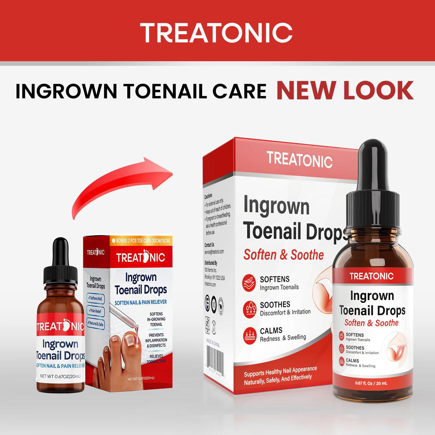 Treatonic toe caps on toe: shielding skin during the healing process.