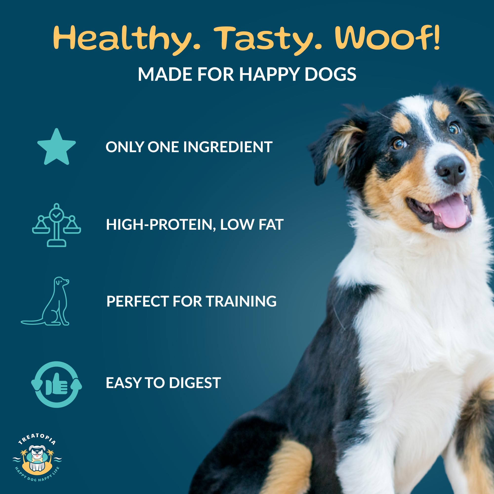 TREATOPIA Beef Lung Nuggies training shot highlights easy-to-break pieces for quick rewards.
