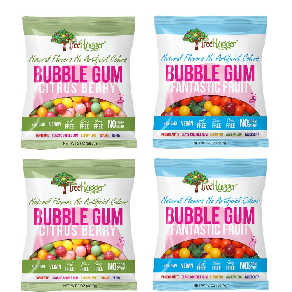 Tree Hugger Bubble Gum Citrus Berry—vibrant, fruit-flavored pieces for a tasty snack