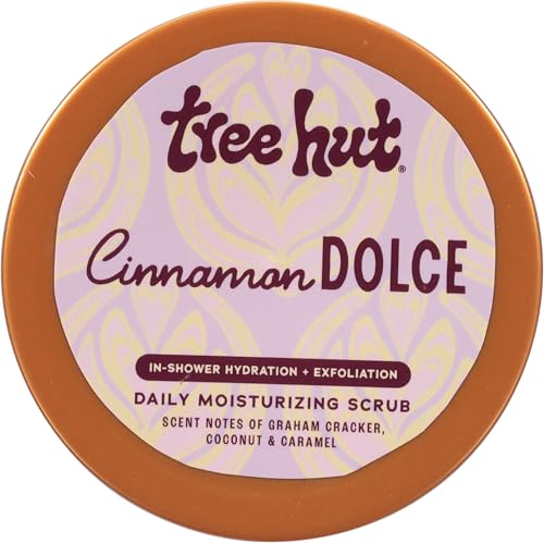 Tree Hut Cinnamon Dolce scrub foam showing rich lather for smooth skin.