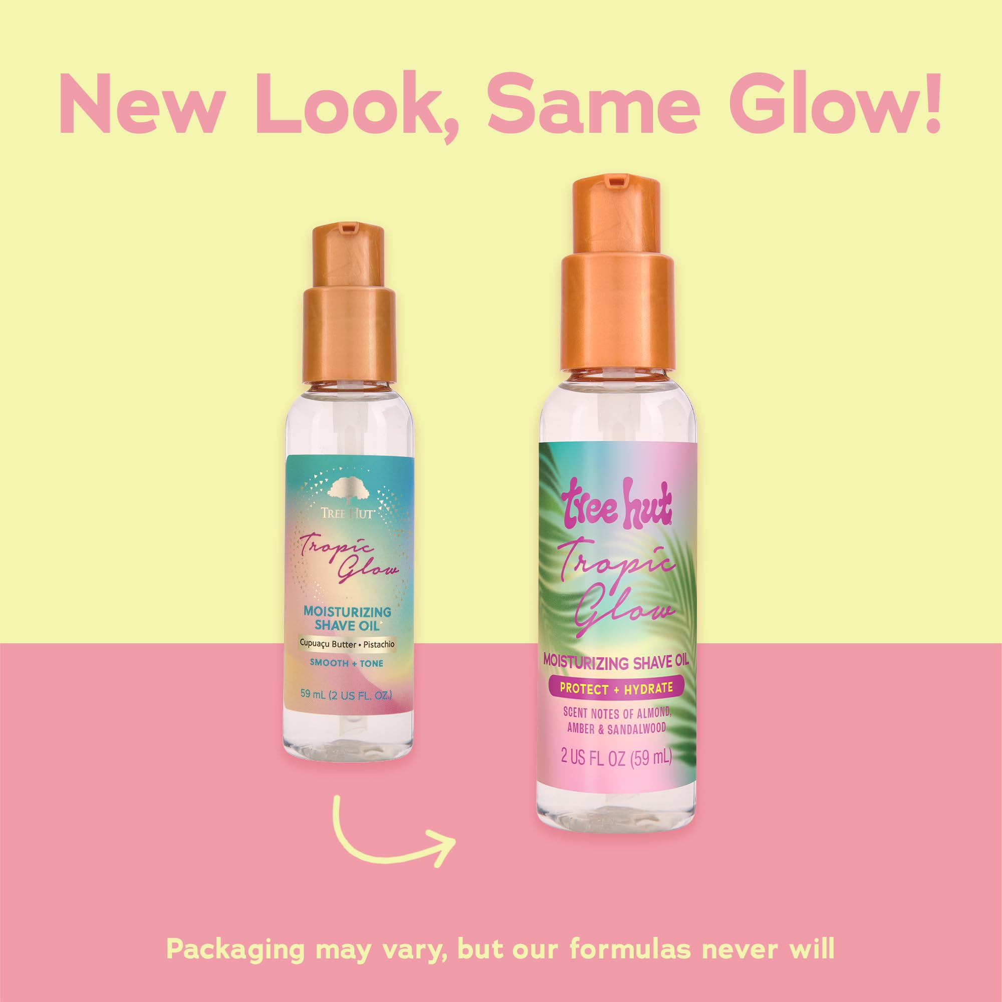 Tree Hut Tropic Glow hand-application highlights glide for a comfortable razor pass