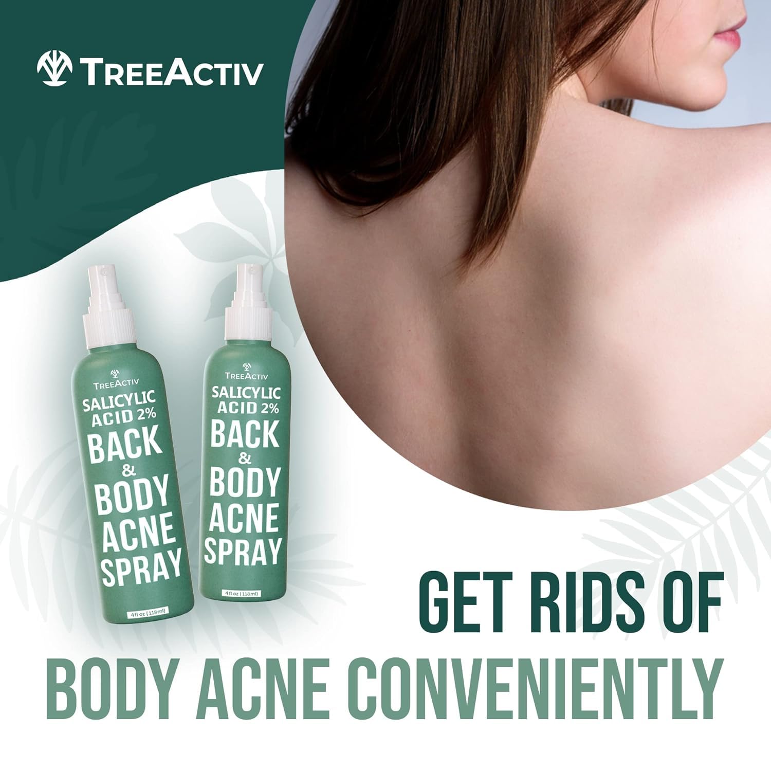 TreeActiv fine-mist back spray delivering even coverage on hard-to-reach areas.