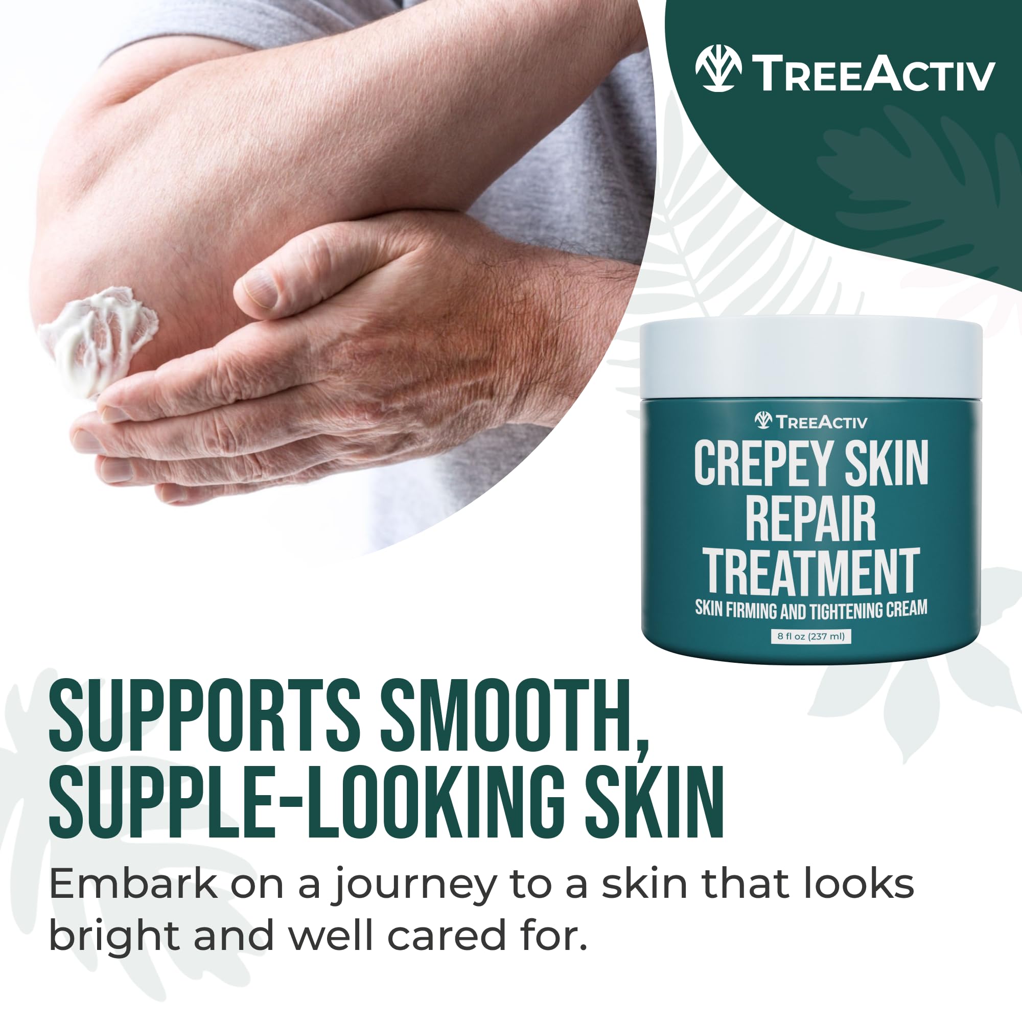 TreeActiv Crepey Skin Repair Cream glycolic acid boosts texture refinement.