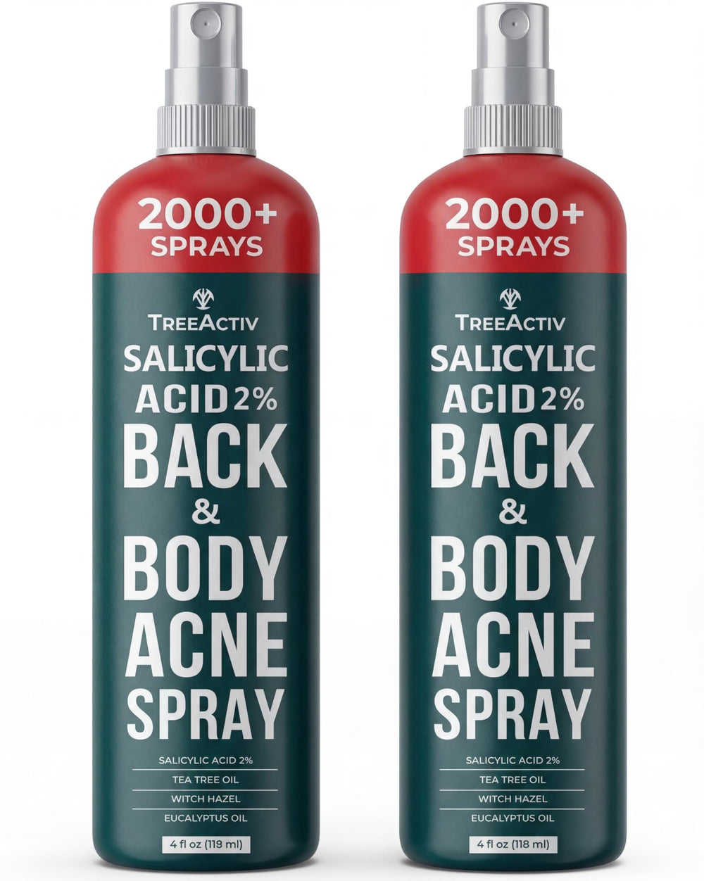 TreeActiv salicylic acid back spray bottle for bacne and chest skin.