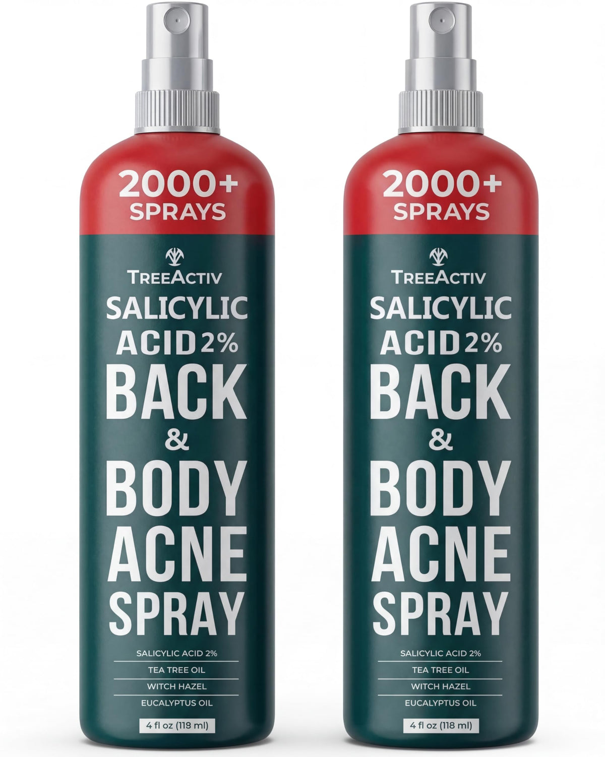 TreeActiv salicylic acid back spray bottle for bacne and chest skin.