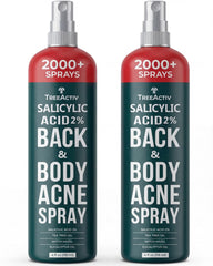 TreeActiv salicylic acid back spray bottle for bacne and chest skin.