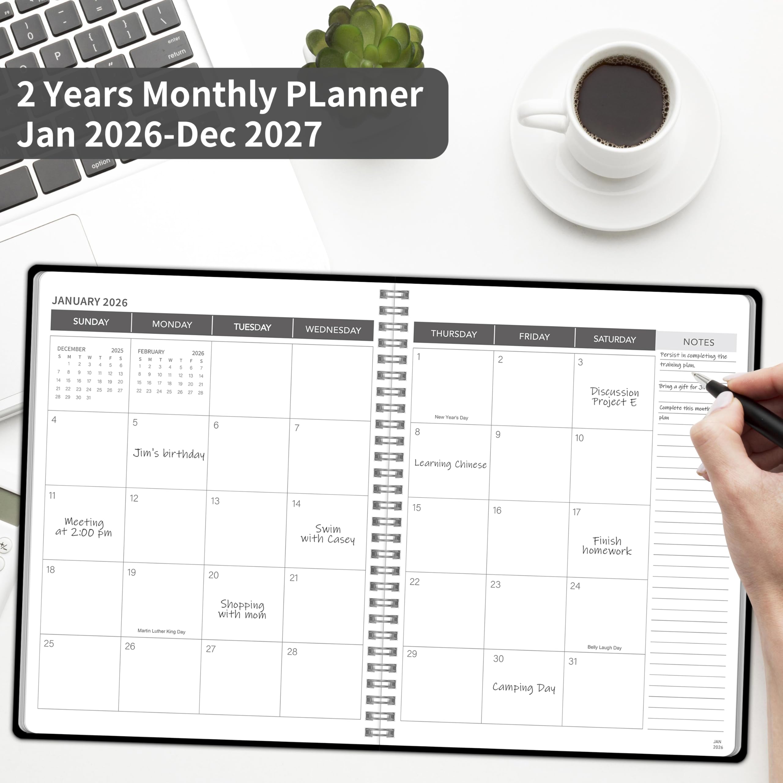 TREES pages feature 1.93 by 1.77 inch squares for clear scheduling